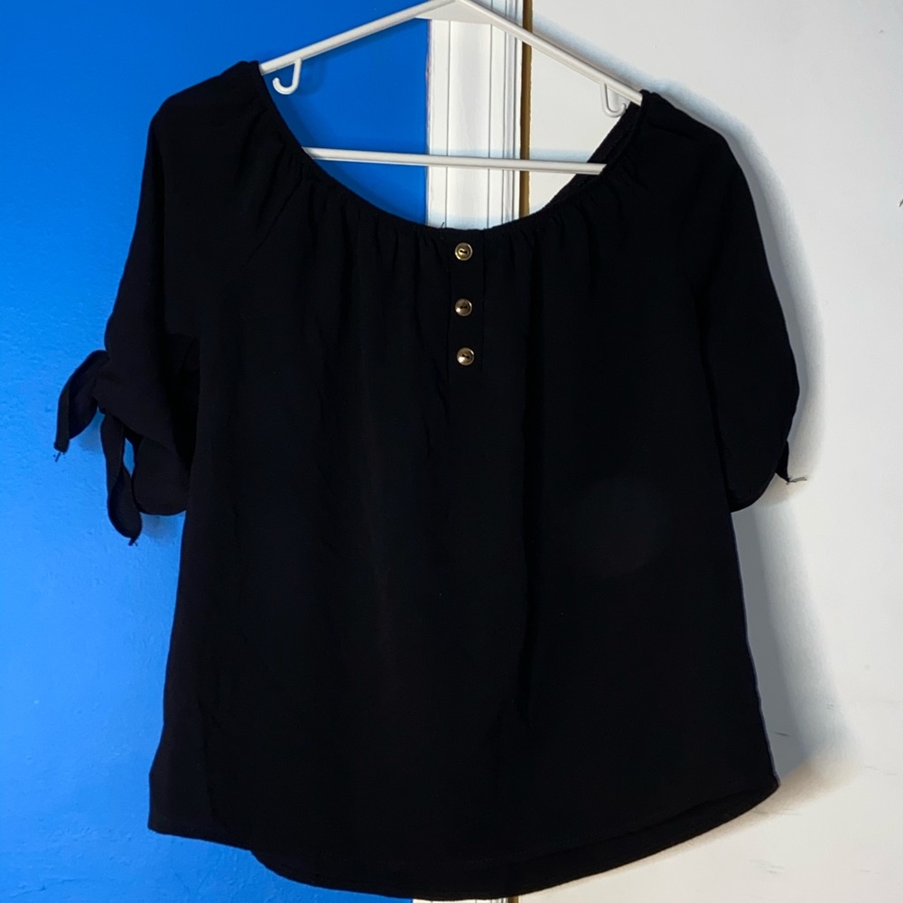 Black off shoulder shirt